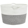 Cesta para ropa sucia algodón gris y blanco Ø60x36 cm 5