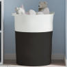 Cesto de arrumação Ø49x65 cm algodão preto e branco 1