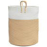 Cesta de almacenaje algodón beige y blanco Ø38x46 cm 5