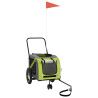 Remolque bicicleta para perros hierro tela Oxford verde negro 3