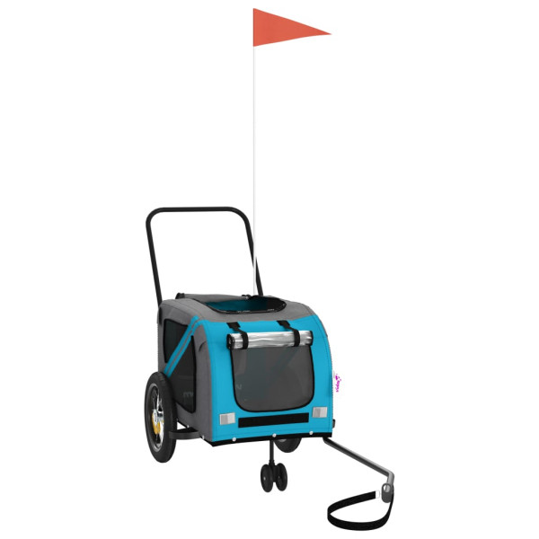 Remolque de bicicleta para perros hierro tela Oxford azul negro M 3