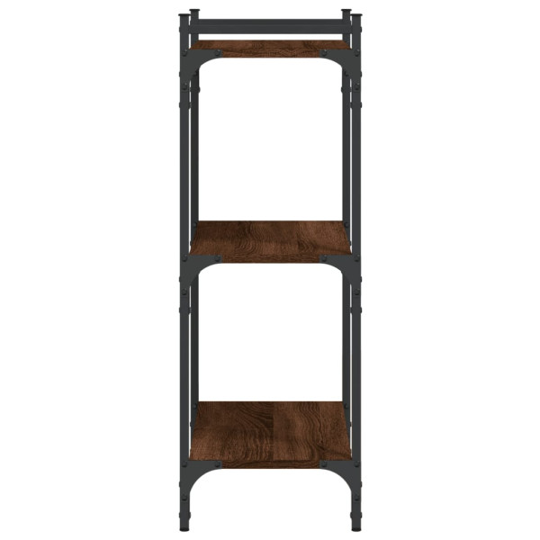 Librería 3 estantes madera ingeniería marrón roble 60x30x86 cm M 5