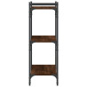 Librería 3 estantes madera ingeniería marrón roble 60x30x86 cm 5