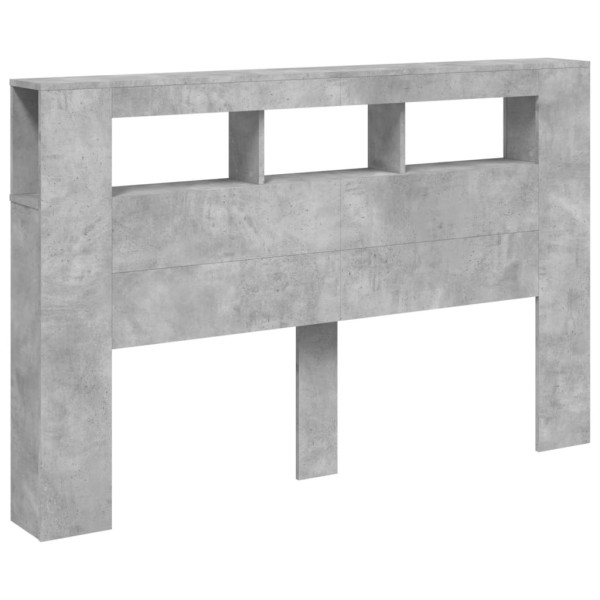Cabecero LED madera ingeniería gris hormigón 160x18.5x103.5 cm M 5
