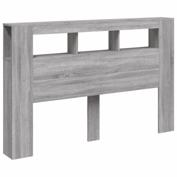 Cabecero LED madera ingeniería gris Sonoma 160x18.5x103.5 cm M 5
