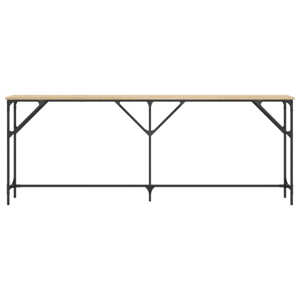 Mesa consola madera de ingeniería roble Sonoma 200x29x75 cm M 4