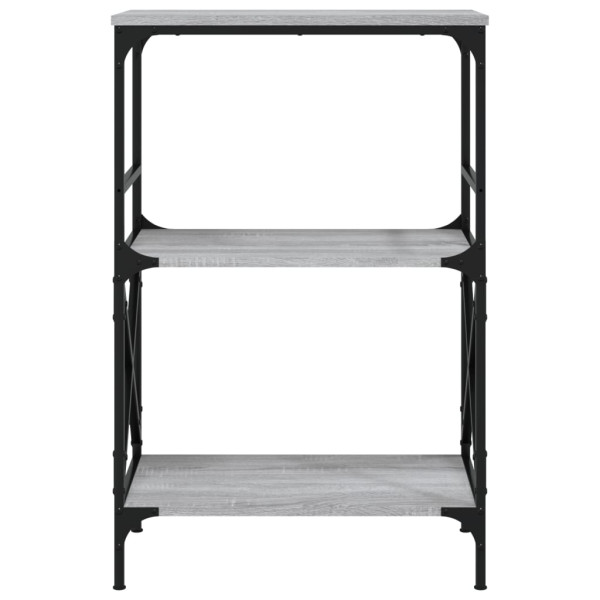 Librería 3 estantes madera ingeniería gris Sonoma 59x35x90.5 cm M 4