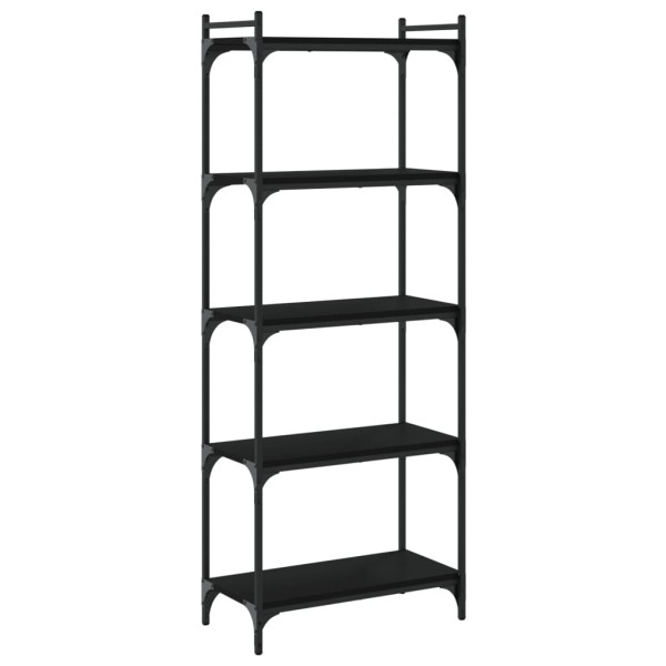 Librería de 5 estantes madera de ingeniería negro 60x30x154 cm M 2