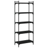 Librería de 5 estantes madera de ingeniería negro 60x30x154 cm 2