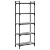 Librería 5 estantes madera ingeniería gris Sonoma 60x30x154 cm 2
