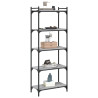 Librería 5 estantes madera ingeniería gris Sonoma 60x30x154 cm 3