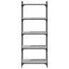 Librería 5 estantes madera ingeniería gris Sonoma 60x30x154 cm 4