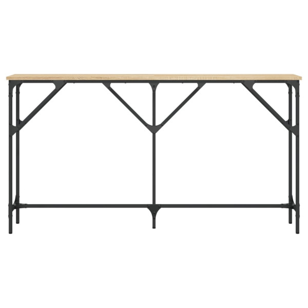 Mesa consola madera de ingeniería roble Sonoma 140x23x75 cm M 4