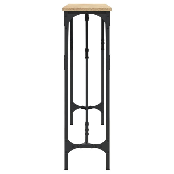 Mesa consola madera de ingeniería roble Sonoma 140x23x75 cm M 5