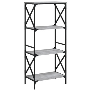 Librería 4 estantes madera ingeniería gris Sonoma 59x35x132 cm H
