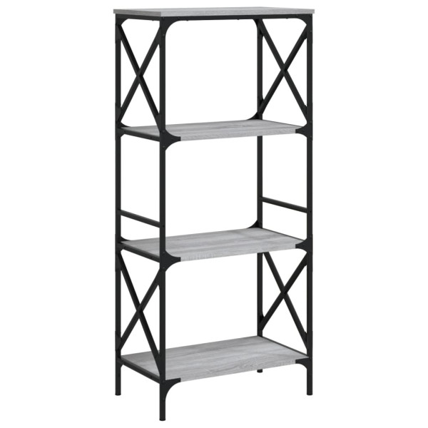 Librería 4 estantes madera ingeniería gris Sonoma 59x35x132 cm M 2