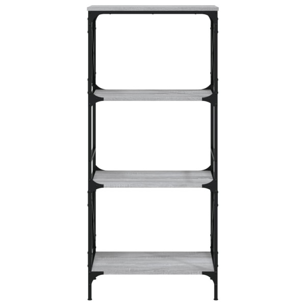 Librería 4 estantes madera ingeniería gris Sonoma 59x35x132 cm M 4