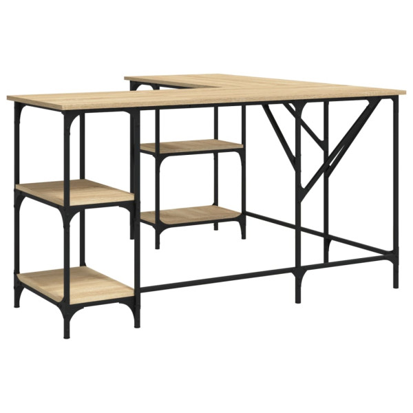 Escritório de madeira de carvalho Sonoma 139x139x75 cm M 2