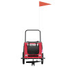 Reboque bicicleta p/ animais tecido oxford/ferro vermelho/preto 4