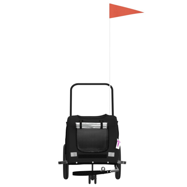 Remolque de bicicleta para perros hierro y tela Oxford negro M 4