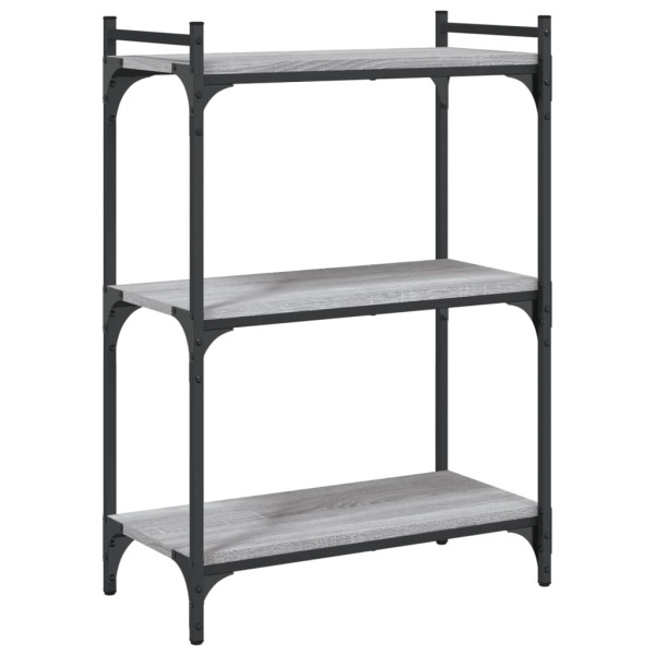 Librería 3 estantes madera ingeniería gris Sonoma 60x30x86 cm M 2