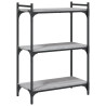Librería 3 estantes madera ingeniería gris Sonoma 60x30x86 cm 2