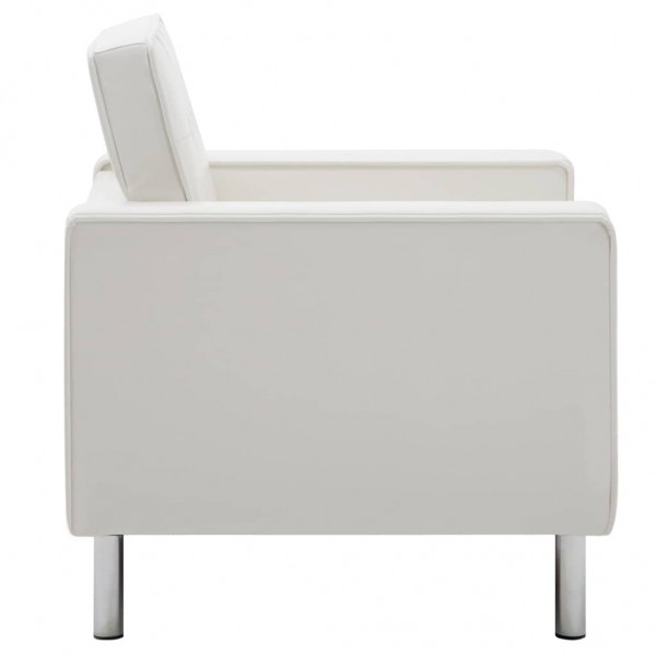 Sillón de cuero sintético blanco M 4