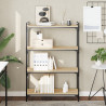 Librería 4 estantes madera ingeniería roble Sonoma 80x30x120 cm 1