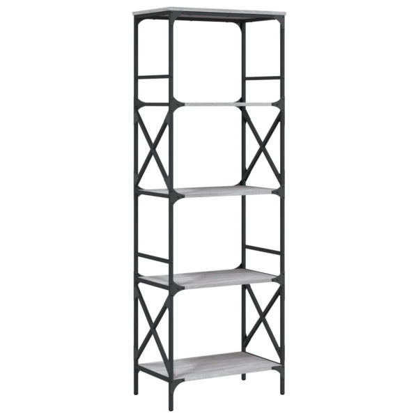 Librería 5 estantes madera ingeniería gris Sonoma 59x35x171 cm M 2