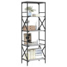 Librería 5 estantes madera ingeniería gris Sonoma 59x35x171 cm 3