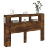 Cabecero LED madera ingeniería roble ahumado 160x18.5x103.5 cm 4