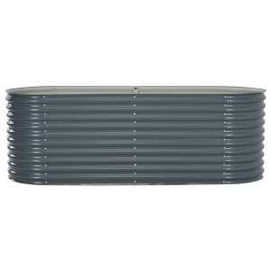 Arriate de acero galvanizado gris 240x80x81 cm H