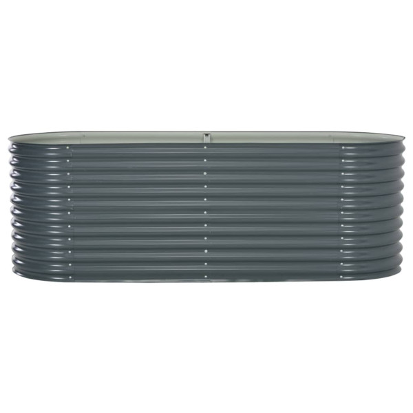 Canteiro elevado de jardim aço galvanizado 240x80x81cm cinzento M 2