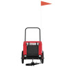 Reboque bicicleta p/ animais tecido oxford/ferro vermelho/preto 3