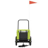 Remolque bicicleta para perros hierro tela Oxford verde negro 3