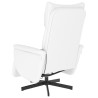 Sillón reclinable masaje con reposapiés cuero sintético blanco 5