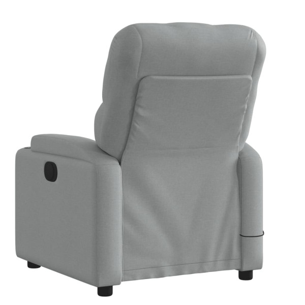 Sillón reclinable de masaje de tela gris claro M 4