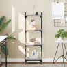 Librería 4 estantes madera ingeniería gris Sonoma 40x30x120 cm 1