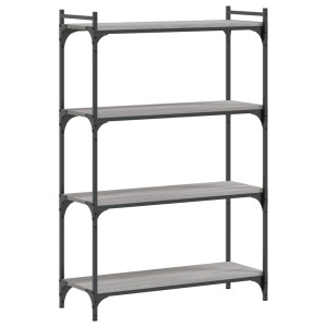 Librería 4 estantes madera ingeniería gris Sonoma 80x30x120 cm H