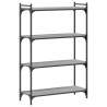 Librería 4 estantes madera ingeniería gris Sonoma 80x30x120 cm 2