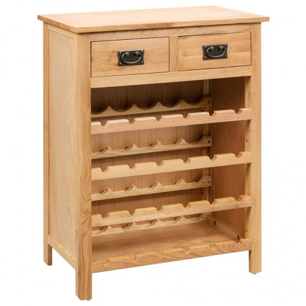 Mueble botellero de madera maciza de roble 72x32x90 cm D