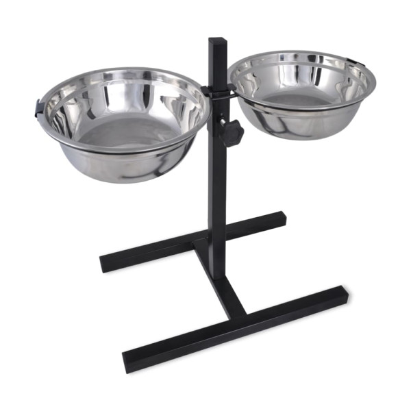 Soporte De Alimentación Ajustable Mascota 2X4.1L Tazón Inoxidable D