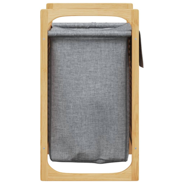 Cesto para ropa sucia con bolsa bambú gris 32x30x36.5 cm M 4