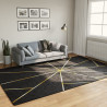 Alfombra lavable antideslizante negro y dorado 190x300 cm 1