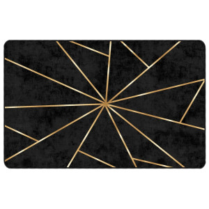 Alfombra lavable antideslizante negro y dorado 190x300 cm H