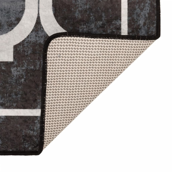 Tapete lavável antiderrapante 160x230 cm preto e branco M 4
