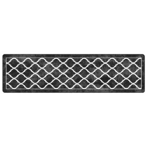 Alfombra lavable antideslizante negro y blanco 80x300 cm H