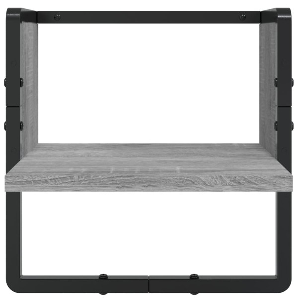 Prateleiras de parede com barras 4 pcs madeira engenharia cinza Sonoma M 5