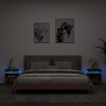 Mesitas de noche con luces LED 2 uds roble ahumado 40x39x48.5cm 1
