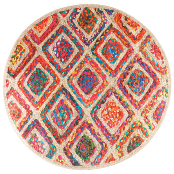 Alfombra lavable antideslizante multicolor Ø 120 cm M 2